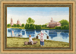 Вышивка МК-096 Вид озера Молдино. 1840 Вышивка МК-096 Вид озера Молдино. 1840