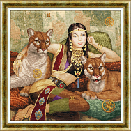 Вышивка ЧМ-079 Девушка с пумами Вышивка ЧМ-079 Девушка с пумами
